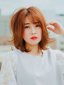 美容室ソラ 小岩店(sora) オレンジ系カラーでひし形ミディ【小岩】