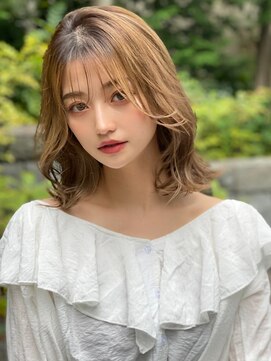 サードバイローラン(THiRD by ROULAND) デジタルパーマミニウルフテラコッタくすみブルー20代30代40代