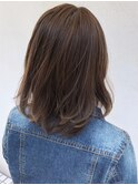 グレージュ_マロンベージュ Aラインボブ かきあげ