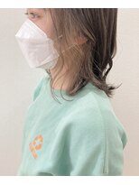 フロート 小阪店(float) インナーカラー_マロンベージュ Aラインボブ かきあげ