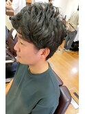 マッシュヘアコンマヘア×ツイストスパイラルパーマアップバング