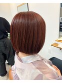 ボブ＋ピンクブラウン
