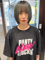 ラミエバイメルト 下北沢(lamie by melt)&nbsp;村上/モスグリーン 顔まわりレイヤーブリーチオリーブカラー