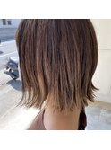 松山市/20代/30代/40代/ハイライト×ローライトのパツっとボブ