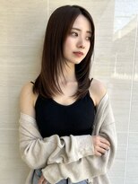 オーロ(ORO) 小顔前髪ワンカールくびレイヤーカット黒髪ネビージュボブルフ