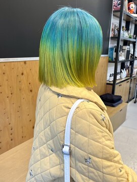 ザレミー(THE REMMY) グラデーションカラー/ターコイズブルー/ライムグリーン