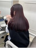 【ワインレッド×くびれヘア】