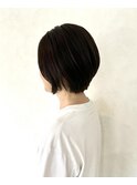 大人前下がりショートボブ・オリーブカラー