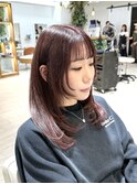ウルフレイヤーカット×ボルドーカラー