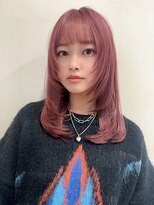 イーストハムネオ(EAST HAM NEO)&nbsp;ダブルカラーピンクベージュ×シャギーレイヤー