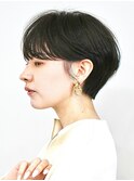 くびれショート・ボブ/丸顔/前髪あり/絶壁解消/40代/30代/長め