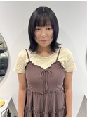 顔まわりレイヤーウルフボブレイヤーボブ外ハネ暗髪