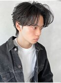 ホワイトブロンドフェザーショートブルーブラック