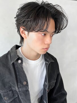 アグノス 青山(Agnos) ホワイトブロンドフェザーショートブルーブラック