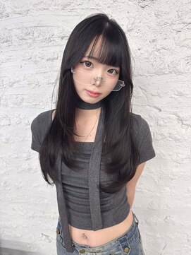 リア(riah) 河原町レイヤーカット韓国ブリーチなしダブルカラー髪質改善