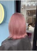 ブリーチ2回ピンクベージュカラー♪♪
