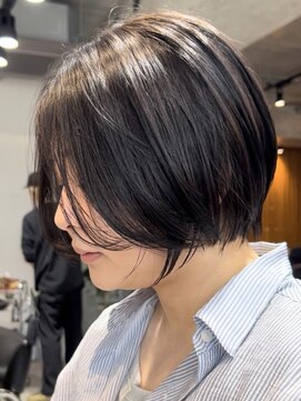 エリマ 横浜西口(elima) 横浜西口白髪染めミディアムボブベージュアッシュグレージュ50代