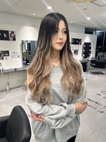 キング 心斎橋店(K!ng) レイヤーカットインナーカラーダブルカラーミルクティー