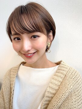 大人ガーリー/白髪前髪/ショートボブ/20代30代40代50代/仙台