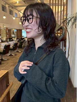 モク 大阪梅田店(MOK) 【緩くなってきたパーマを活かして】ミディアムレイヤー