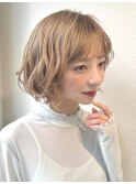 ハイトーンベージュ/ボブパーマ/大人ガーリー/ニュアンス/p大宮