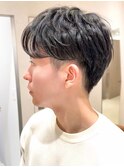 似合わせカット30代40代50センターパート刈り上げマッシュ