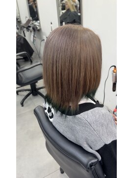 ギミックパシャ(GIMMICK pasha) 裾カラーターコイズグリーン