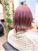 【志治幸佳】王道の切りっぱなしボブ♪ダブルカラーピンク