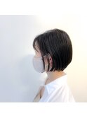 【タイトショートボブ】スタイリングオイルでウェットに【白子】