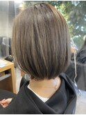 大人かわいいロングボブ_ハイライトベージュ