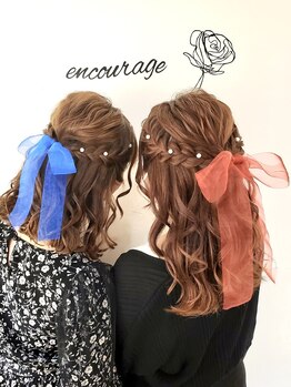 ヘアメイク エンカレッジ(HAIR MAKE encourage)の写真/【●かわいいヘアアクセ付●ヘアセット¥1600】SNS映えするStyleでかわいい写真が残せる★