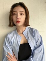 ベイルーム(BAYROOM by HONEY omotesando)&nbsp;外はね切りっぱなしボブ×グレージュブラウン