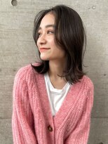 グリンプス 大濠店(Glimpse) センターパート くびれヘア 艶感 グレージュ 透明感カラー