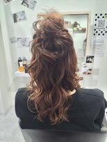 ハコ(HACO) ハーフアップ&ルーズなゆるゆるお団子ヘアセット