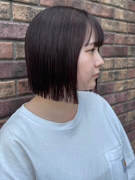 シエスタ(SIESTA) 切りっぱなしボブ　ダークアッシュ　髪質改善　20代30代　ボブ