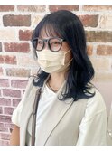 韓国カラー ダブルカラー ネイビーブラック