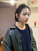 パープル(PURPLE)&nbsp;切りっぱなしボブ/フェイスレイヤー/黒髪ボブ