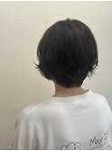 ショートボブパーマ/無造作パーマ/前髪あり
