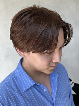 メンズココ 清澄白河店(MENS COCO) ブラウンカラーメンズセンターパートツーブロ