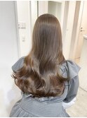 くびれヘアアプリコットオレンジ夏ヘアハイライトカラー