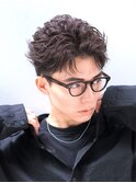 心斎橋フェザーパーマフェザーショートセンターパート20代緩め