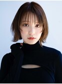 4ぱっつん前髪流し前髪鎖骨ミディアムボブ耳かけボブパーマ小顔