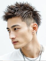カットもパーマもイケメンパラダイス Men's天王寺 シャープ束感メンズショート × スキンフェード
