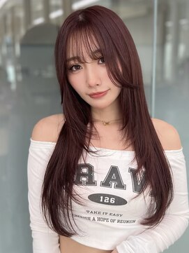 ソラ 広尾店(SORA) ロングレイヤーカット/ピンクベージュ