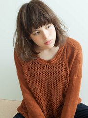 大人可愛い外国人風ゆるふわボブ×ニュアンスカールロブ