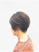 前下がり小顔ショート/アッシュベージュ/くすみカラー40代50代