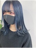 ネイビーカラー ブルーカラー ブルーブラック 韓国 髪質改善
