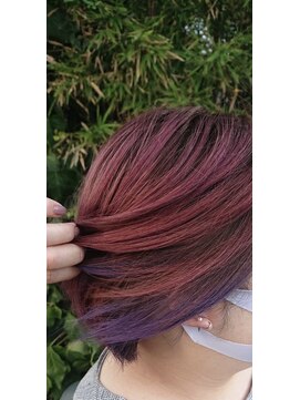 ミル(MILE.) 逆インナーカラー/アウターカラー◆ピンクパープルダブルカラー