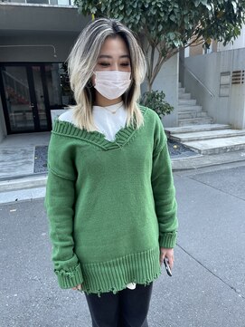 アルカナ 明治神宮前原宿(ARCANA) ホワイトベージュ バレイヤージュ デザインカラー ボブ