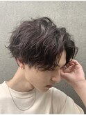 波巻きツイストスパイラルパーマツーブロック刈り上げ